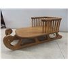 Image 6 : Vintage Wooden Sleigh (9" × 22½" × 10") and Decorative Bird House
