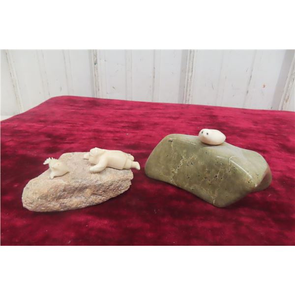 Bone Carved Inuit Carvings