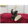 Image 1 : Soap Stone Inuit Carving of Drummer 4 1/2" Tall with Artist Initials in Photo
