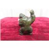 Image 3 : Soap Stone Inuit Carving of Drummer 4 1/2" Tall with Artist Initials in Photo