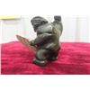 Image 5 : Soap Stone Inuit Carving of Drummer 4 1/2" Tall with Artist Initials in Photo