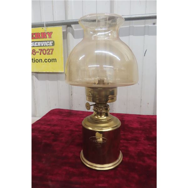 1887 Pernisch Brass Coal Oil Lamp with Wall Mount or Carry Handle