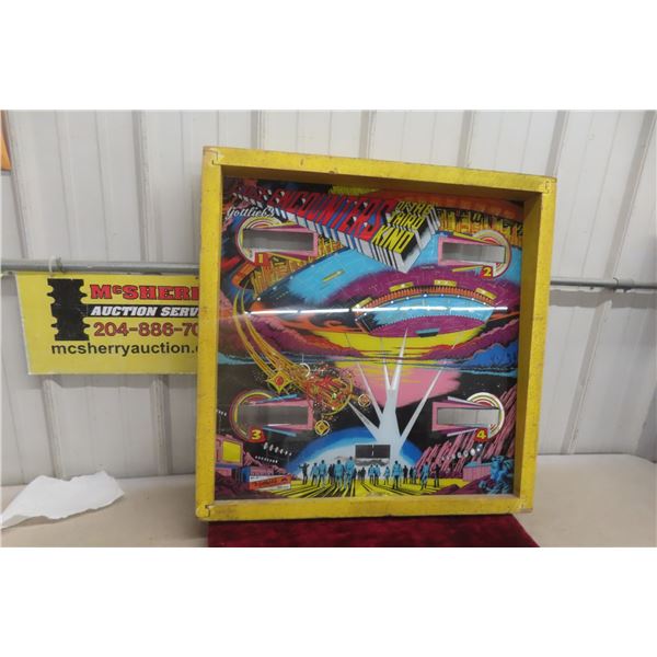 1978 Close Encounters of The Third Kind Pinball Machine Back Glass Shield by Gottlieb 28" x 28"