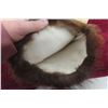 Image 7 : Leather Native Beaded Mitts with Fur Trim