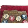 Image 2 : Winnipeg Jets 1975/76 Pepsi Promotion Shield with 11 Pucks, Rare Set, Hang or Easel Back