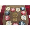 Image 3 : Winnipeg Jets 1975/76 Pepsi Promotion Shield with 11 Pucks, Rare Set, Hang or Easel Back