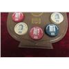 Image 4 : Winnipeg Jets 1975/76 Pepsi Promotion Shield with 11 Pucks, Rare Set, Hang or Easel Back