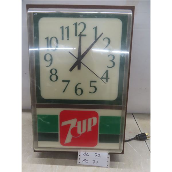 7-Up Electric Clock (18" × 12") – Working