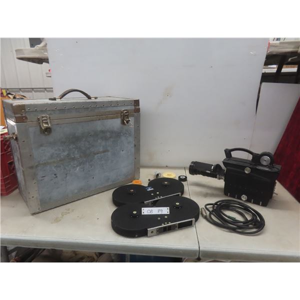 Vintage 16mm Sound-on-Film Camera (Model CM-72A) with Reels and Case