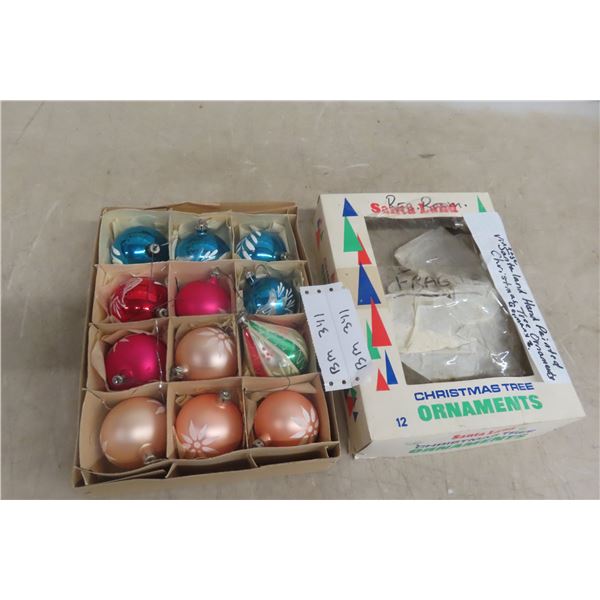 Vintage Glass Hand Painted Christmas Tree Decoration Made In Germany