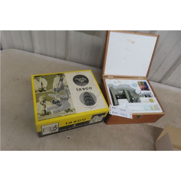 Tasco Vintage Microscope in Wooden Case