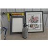 Image 1 : Glass Seltzer Soda Maker, Needlepoint 23" x 20" Framed by Sheena's Gallery, and Frame with Mat 20"