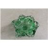Image 2 : Vintage Green and Clear Crystal Bowl (Art Glass)