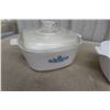 Image 2 : Four Piece Vintage Blue Cornflower Corningware: Casserole with Lid, Saucemaker, and Two Small
