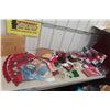 Image 1 : Christmas Tree Skirt, Handmade Quilt, Four Stockings, and Variety of Christmas Decorations