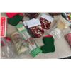 Image 3 : Christmas Tree Skirt, Handmade Quilt, Four Stockings, and Variety of Christmas Decorations