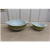 Image 1 : Two Piece Set of Vintage Pyrex Green/Crazy Daisy Mixing Bowls