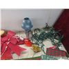 Image 11 : Christmas Décor Lot Including Candle Holder, Stuffed Bear, and More