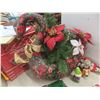 Image 12 : Christmas Décor Lot Including Candle Holder, Stuffed Bear, and More