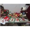 Image 1 : Christmas Décor Lot Including Candle Holder, Stuffed Bear, and More
