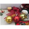 Image 9 : Christmas Décor Lot Including Candle Holder, Stuffed Bear, and More