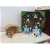 Image 1 : Christmas Wreath and Manger Set with Figures and More
