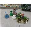 Image 10 : Vintage Christmas Décor Lot Including Candle Holder, Napkin Holder, Salt & Pepper Shakers, and