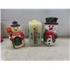 Image 10 : Vintage Christmas Décor Lot Including Santa and Reindeer Figures, Deer Family, and Unused Christmas