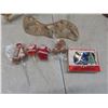 Image 13 : Vintage Christmas Décor Lot Including Santa and Reindeer Figures, Deer Family, and Unused Christmas