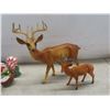 Image 15 : Vintage Christmas Décor Lot Including Santa and Reindeer Figures, Deer Family, and Unused Christmas