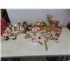 Image 1 : Vintage Christmas Décor Lot Including Santa and Reindeer Figures, Deer Family, and Unused Christmas
