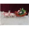 Image 2 : Vintage Christmas Décor Lot Including Santa and Reindeer Figures, Deer Family, and Unused Christmas