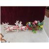 Image 5 : Vintage Christmas Décor Lot Including Santa and Reindeer Figures, Deer Family, and Unused Christmas