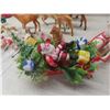 Image 8 : Vintage Christmas Décor Lot Including Santa and Reindeer Figures, Deer Family, and Unused Christmas