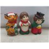 Image 9 : Vintage Christmas Décor Lot Including Santa and Reindeer Figures, Deer Family, and Unused Christmas