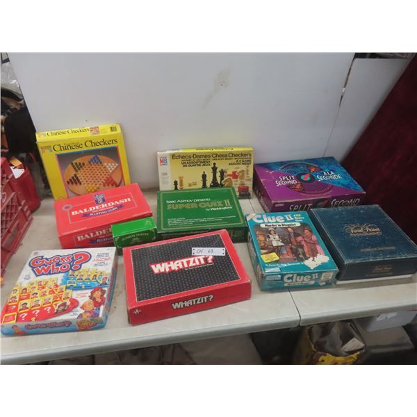 Nine Board Games Including Trivial Pursuit, Balderdash, Guess Who and More