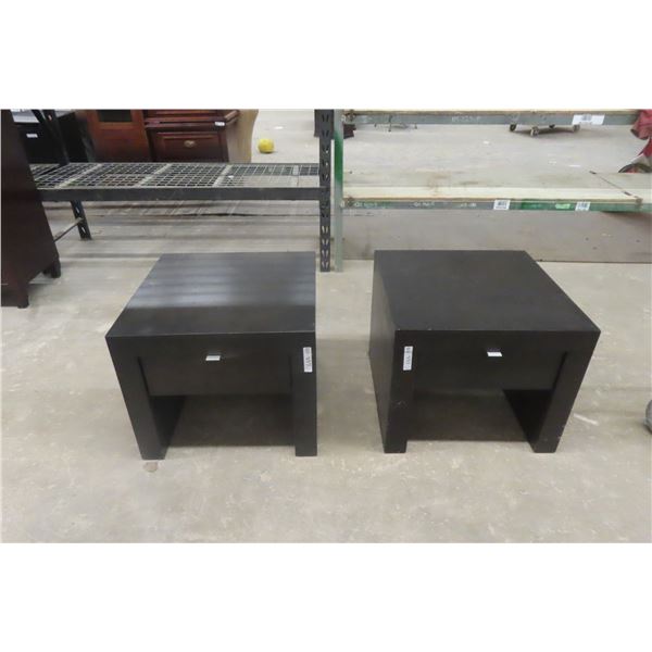 Two Modern End Tables with Drawer 20" x 24" x 24"