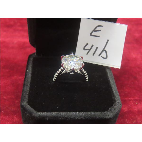 5.00 CT GRA Certified Round Brilliant Cut Moissanite Stone VVS D Color Set in Center with 14 Round