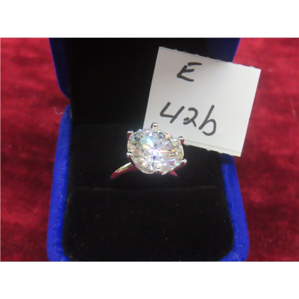10.00 CT GRA Certified Round Brilliant Cut Moissanite Stone VVS D Color Set in 925 Silver Ring Size