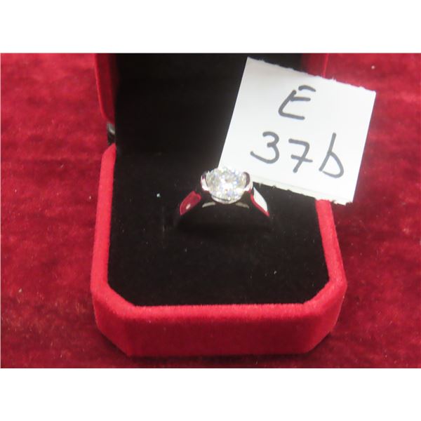 2.00 CT GRA Certified Round Brilliant Cut Moissanite Stone VVS D Color Set in Half Bezel Set in 925