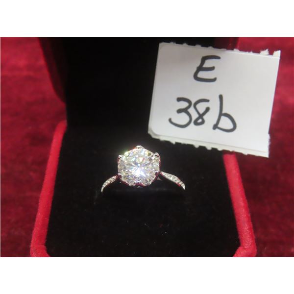 3.00 CT GRA Certified Round Brilliant Cut Moissanite Stone VVS D Color With 12 Round Brilliant Cut