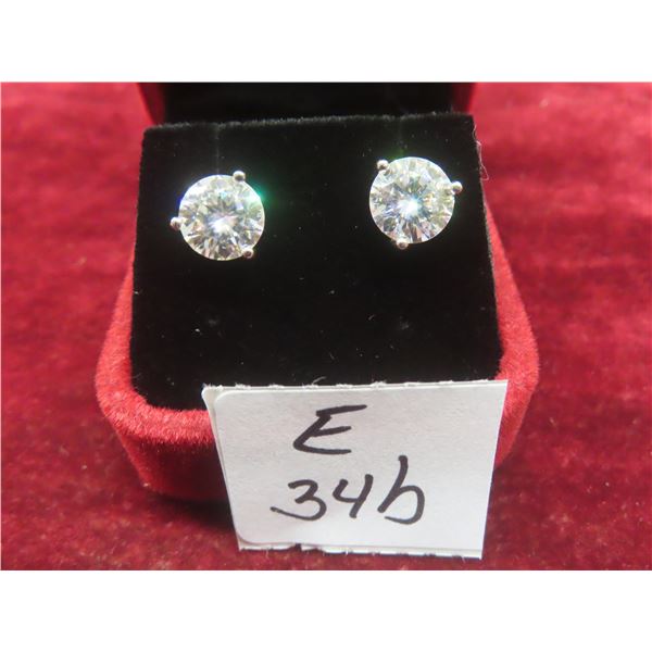 6.00 CT GRA Certified Round Brilliant Cut Moissanite Stones VVS D Color Set in 3 Claw Basket Head