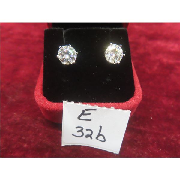 4.00 CT TW GRA Certified Round Brilliant Cut Moissanite Stones VVS D Color Set in 6 Claw Basket