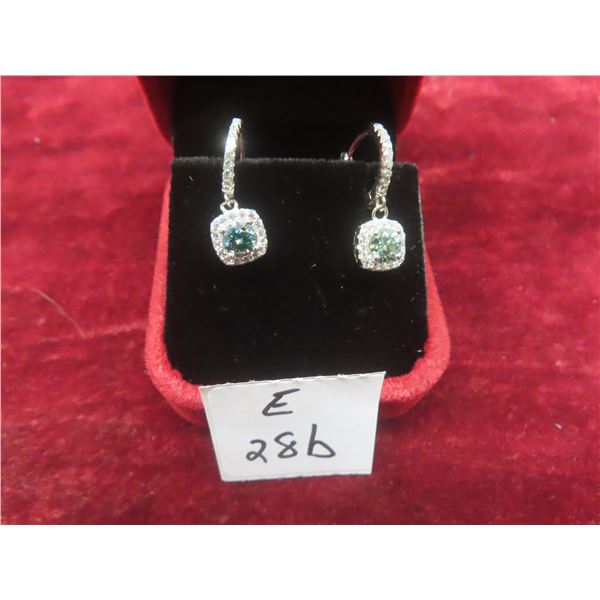 1.00 CT TW GRA Certified Round Brilliant Cut Moissanite Stones VVS Vivid Bluish Green Color With 50