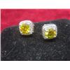 Image 3 : 2.00 CT TW GRA Certified Round Brilliant Cut Moissanite Stones VVS Vivid Yellow Color With 48 Round