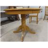 Image 10 : Oak Pedestal Table with Four Chairs (36" Across)