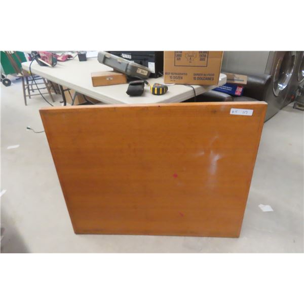 30" x 38" Folding Leg Wood Table