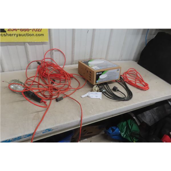 Trouble Lights, Extension Cord, and 11" LED Flush Mount Light Fixture