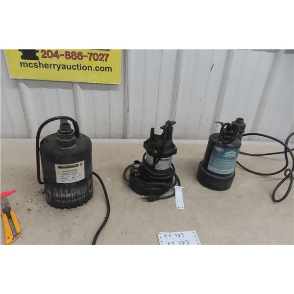 Three Submersible Pumps: Mastercraft, Flotec, and Superior