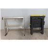 Image 1 : Two Folding Saw Horses: One Poly and One Aluminum
